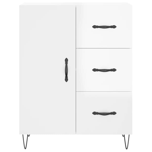 Skænke - Living skænk 69,5x34x90 cm konstrueret træ hvid højglans