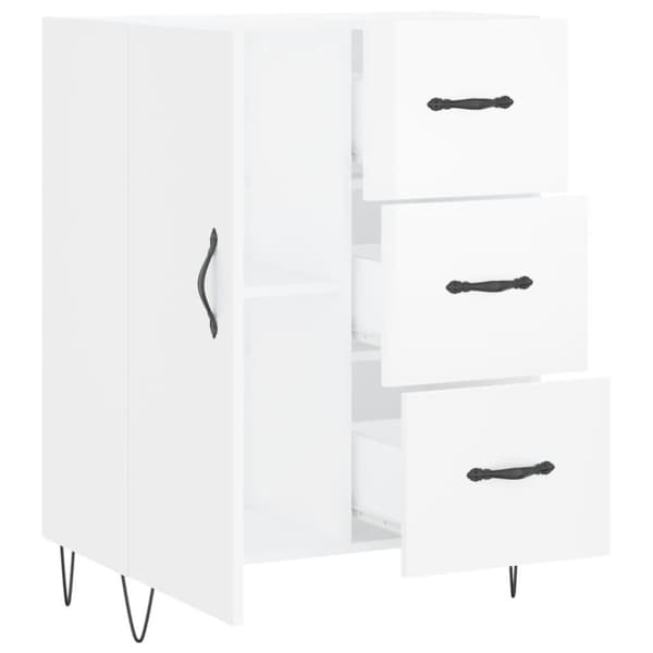 Skænke - Living skænk 69,5x34x90 cm konstrueret træ hvid højglans