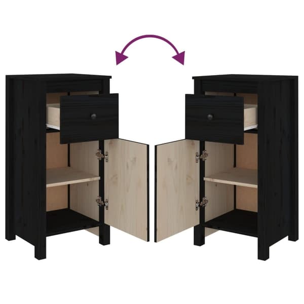 Skänkar & serveringsbord - Living Skänk svart 2 st 40x35x80 cm massiv furu