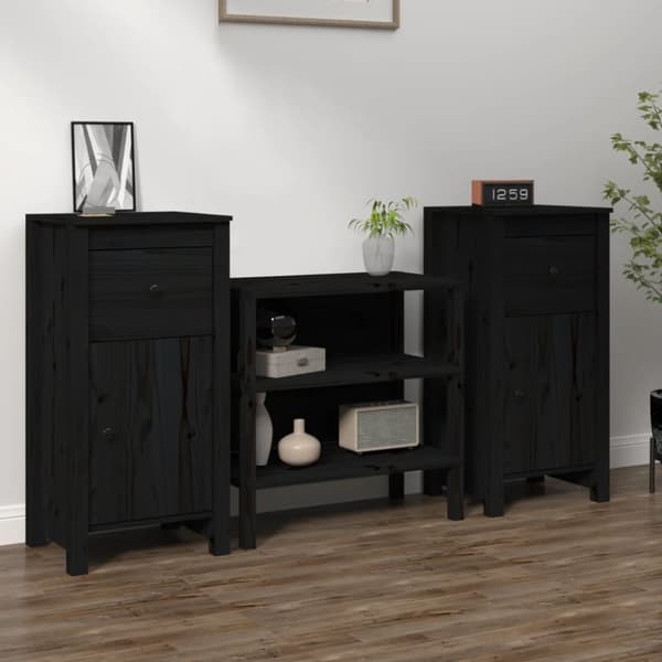 Skänkar & serveringsbord - Living Skänk svart 2 st 40x35x80 cm massiv furu