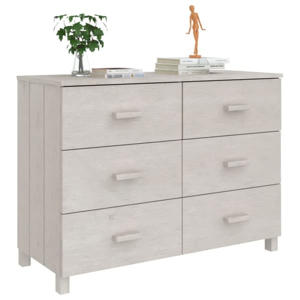 Skænke - Living skænk HAMAR 113x40x80 cm massivt fyrretræ hvid