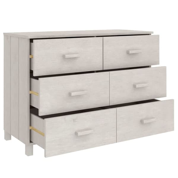 Skænke - Living skænk HAMAR 113x40x80 cm massivt fyrretræ hvid