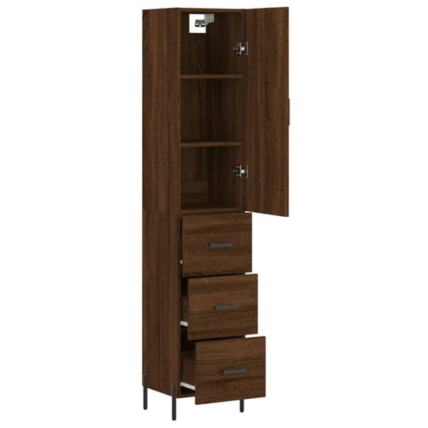 Skænke - Living skab 34,5x34x180 cm konstrueret træ brun egetræsfarve