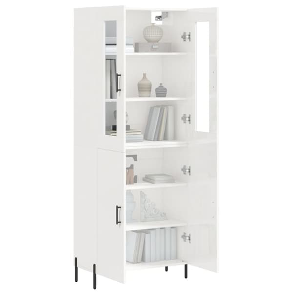 Skänkar & serveringsbord - Living Högskåp högglans vit 69,5x34x180 cm konstruerat trä