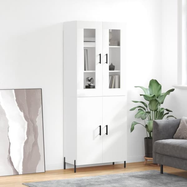 Skänkar & serveringsbord - Living Högskåp högglans vit 69,5x34x180 cm konstruerat trä