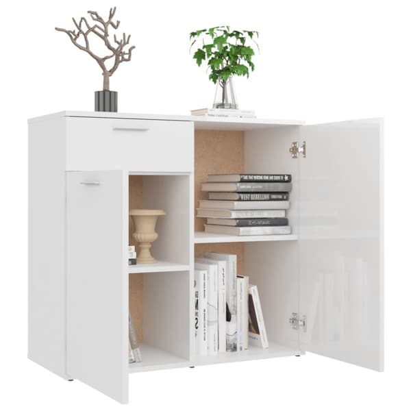 Skänkar & serveringsbord - Living Skänk vit högglans 80x36x75 cm konstruerat trä