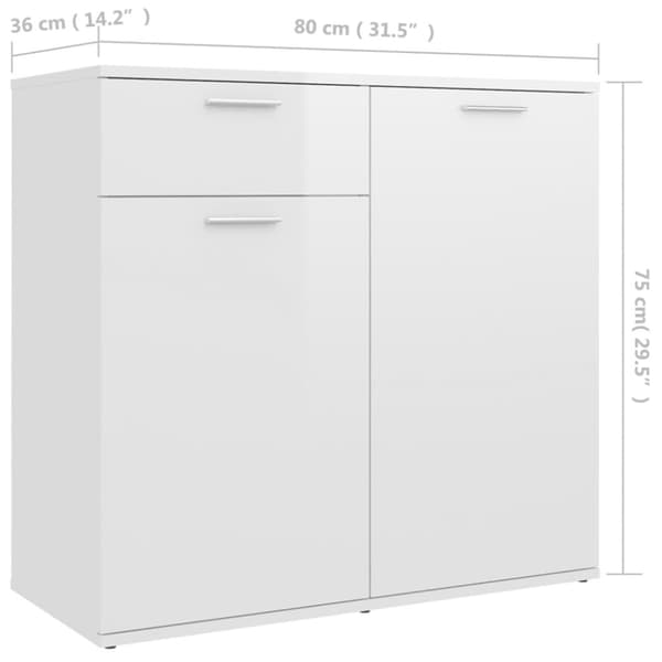 Skänkar & serveringsbord - Living Skänk vit högglans 80x36x75 cm konstruerat trä