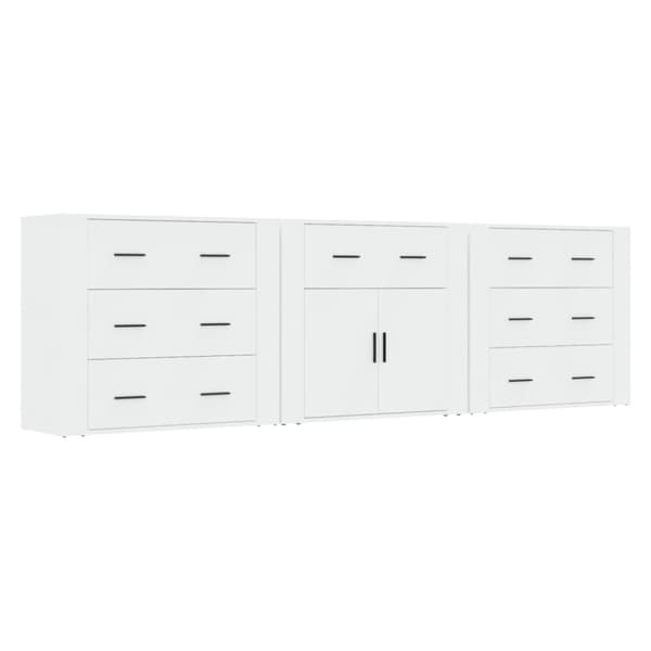 Skänkar & serveringsbord - Living Skänk 3 delar Vit konstruerat trä