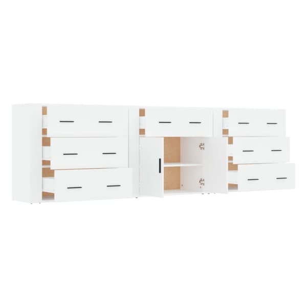 Skänkar & serveringsbord - Living Skänk 3 delar Vit konstruerat trä