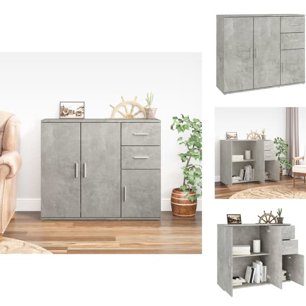Skænke - Living skænk 91x29,5x75 cm konstrueret træ betongrå