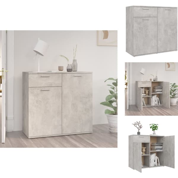 Skänkar & serveringsbord - Living Skänk betonggrå 80x36x75 cm konstruerat trä