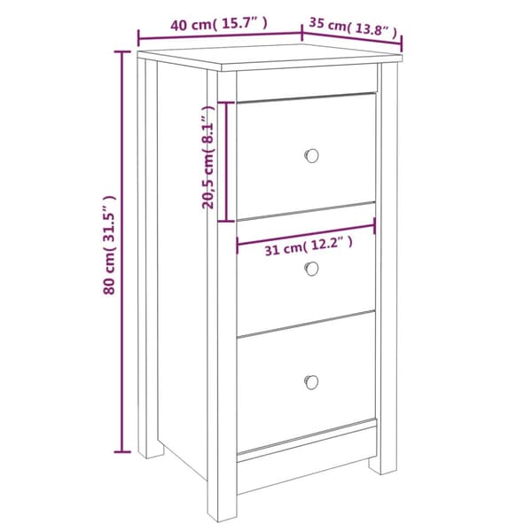 Skänkar & serveringsbord - Living Skänk vit 40x35x80 cm massiv furu