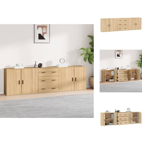 Skänkar & serveringsbord - Living Skänk 3 delar Sonoma ek konstruerat trä
