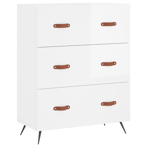 Skänkar & serveringsbord - Living Högskåp högglans vit 69,5x34x180 cm konstruerat trä