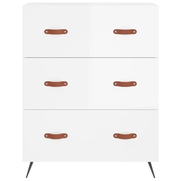 Skänkar & serveringsbord - Living Högskåp högglans vit 69,5x34x180 cm konstruerat trä