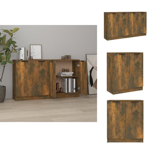 Skänkar & serveringsbord - Living Skänkar 2 st rökfärgad ek 60x30x70 cm konstruerat trä
