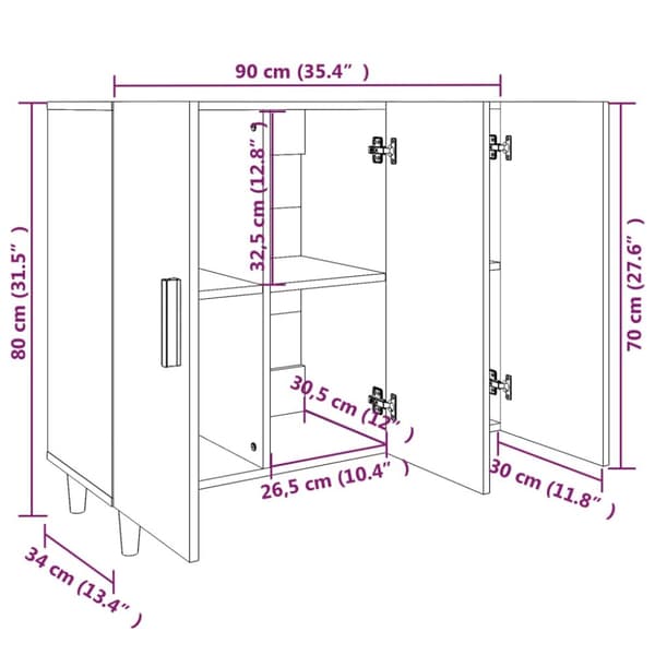 Skänkar & serveringsbord - Living Skänk sonoma-ek 90x34x80 cm konstruerat trä