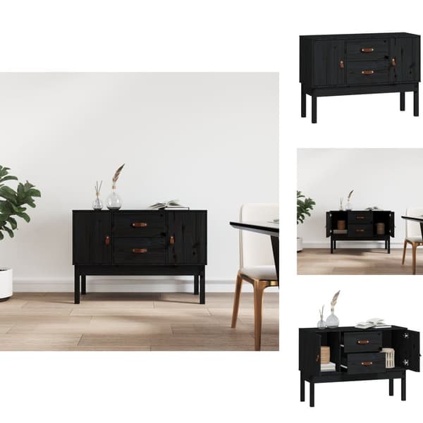 Skänkar & serveringsbord - Living Skänk svart 110x40x78 cm massiv furu