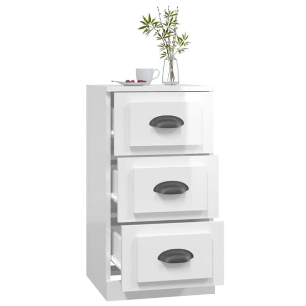 Skænke - Living skænk 36x35,5x67,5 cm konstrueret træ hvid højglans