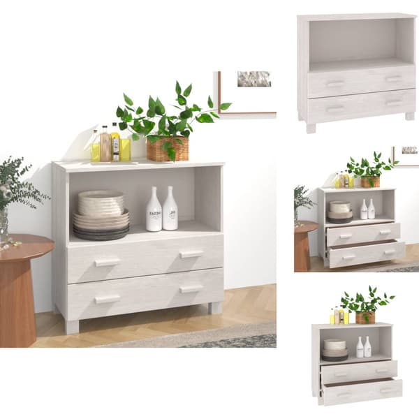 Skänkar & serveringsbord - Living Byrå HAMAR vit 85x35x80 cm massiv furu