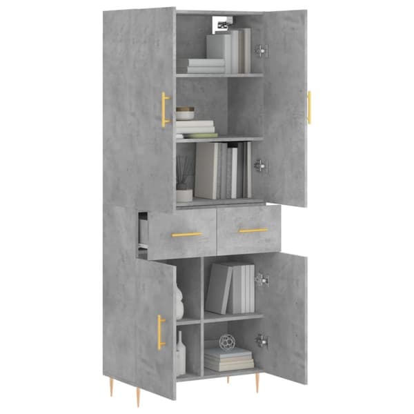 Skänkar & serveringsbord - Living Högskåp betonggrå 69,5x34x180 cm konstruerat trä