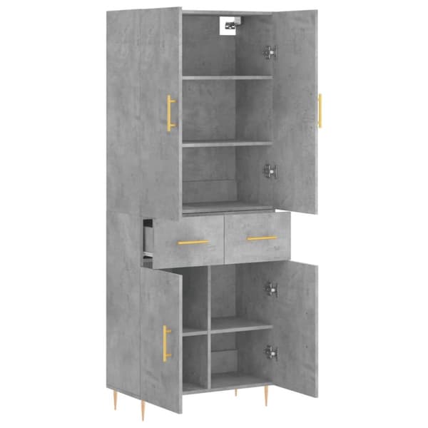 Skänkar & serveringsbord - Living Högskåp betonggrå 69,5x34x180 cm konstruerat trä