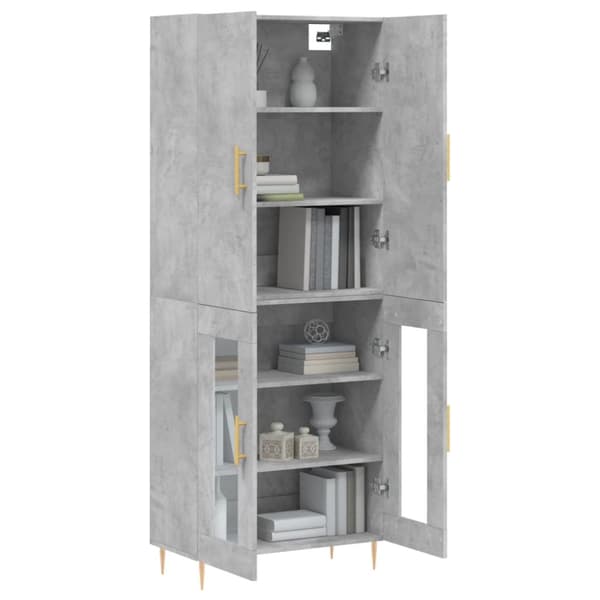 Skænke - Living højskab 69,5x34x180 cm konstrueret træ betongrå