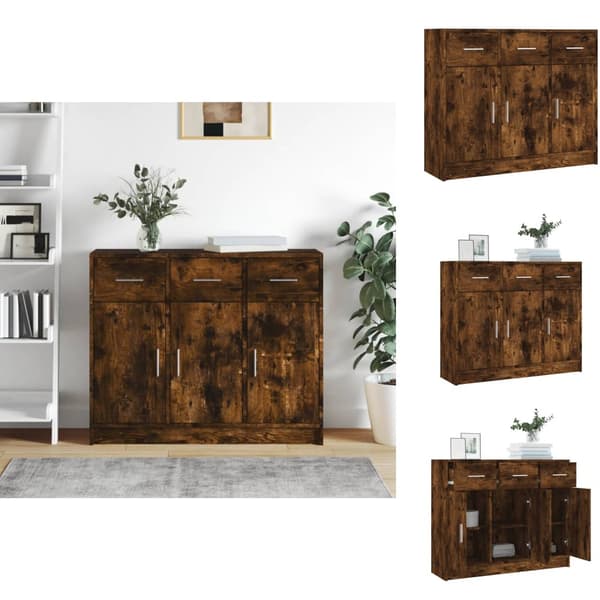 Skænke - Living skab 91x28x75 cm konstrueret træ røget egetræsfarve