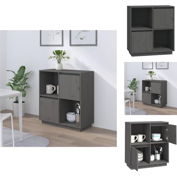 Skänkar & serveringsbord - Living Skänk grå 74x35x80 cm massiv furu