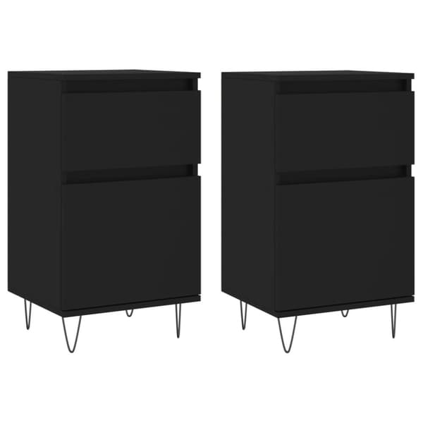 Tarjoilupöydät & senkit - Living Senkit 2 kpl musta 40x35x70 cm tekninen puu