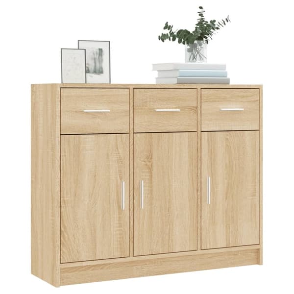 Skænke - Living skænk 91x28x75 cm konstrueret træ sonoma-eg