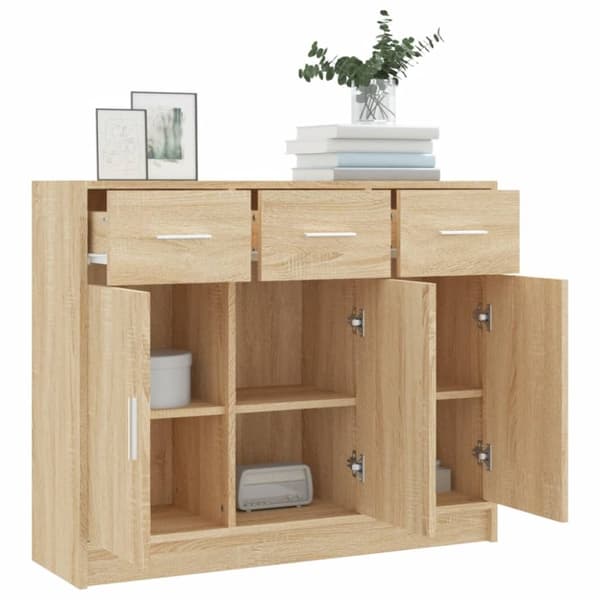 Skænke - Living skænk 91x28x75 cm konstrueret træ sonoma-eg