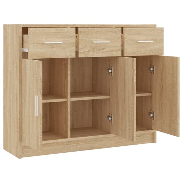 Skænke - Living skænk 91x28x75 cm konstrueret træ sonoma-eg