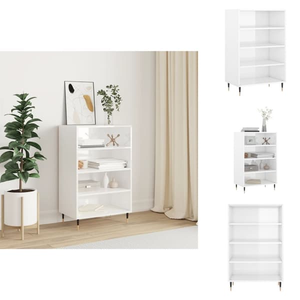 Skænke - Living skab 57x35x90 cm konstrueret træ hvid højglans