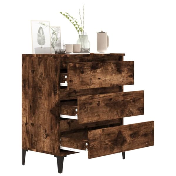 Skänkar & serveringsbord - Living Byrå rökfärgad ek 60x35x70 cm konstruerat trä
