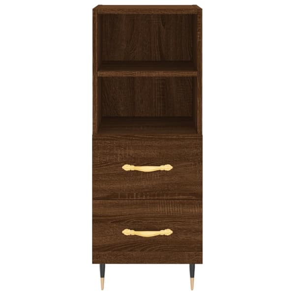 Skänkar & serveringsbord - Living Högskåp brun ek 34,5x34x180 cm konstruerat trä