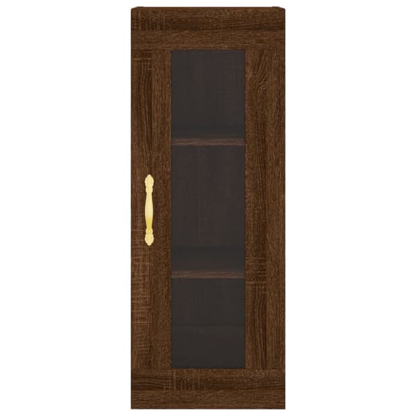 Skänkar & serveringsbord - Living Högskåp brun ek 34,5x34x180 cm konstruerat trä
