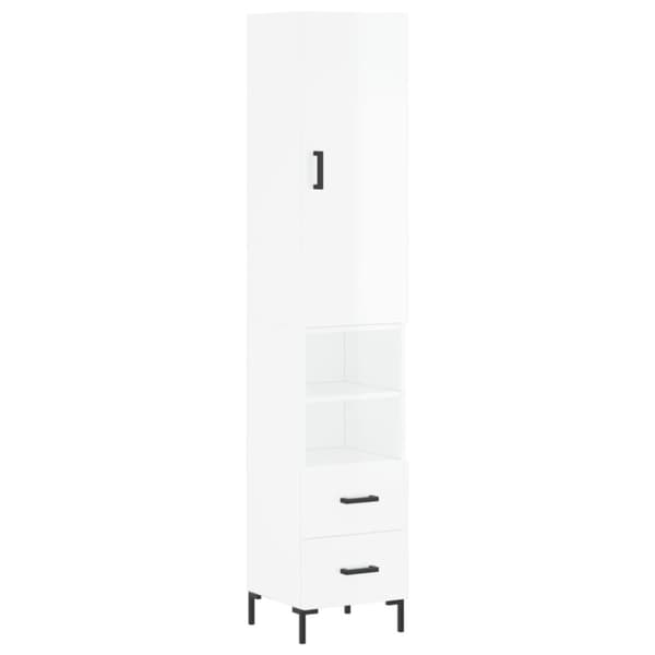 Skänkar & serveringsbord - Living Högskåp vit högglans 34,5x34x180 cm konstruerat trä