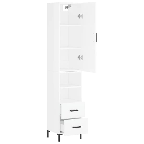 Skänkar & serveringsbord - Living Högskåp vit högglans 34,5x34x180 cm konstruerat trä