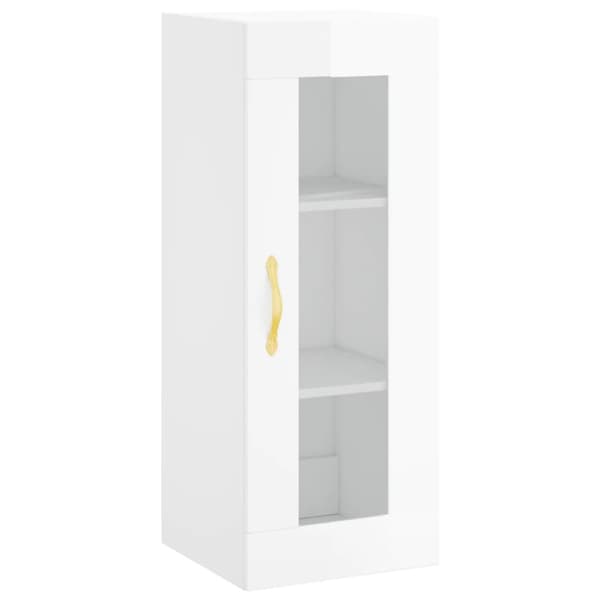 Skänkar & serveringsbord - Living Högskåp vit högglans 34,5x34x180 cm konstruerat trä