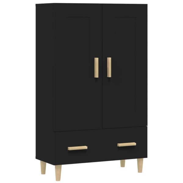Skænke - Living skab 70x31x115 cm konstrueret træ sort