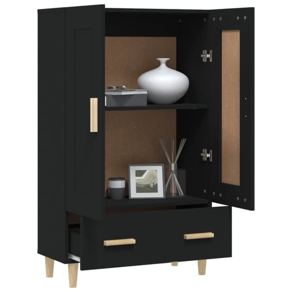 Skænke - Living skab 70x31x115 cm konstrueret træ sort