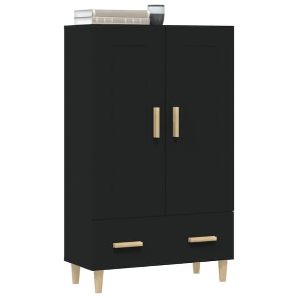 Skænke - Living skab 70x31x115 cm konstrueret træ sort