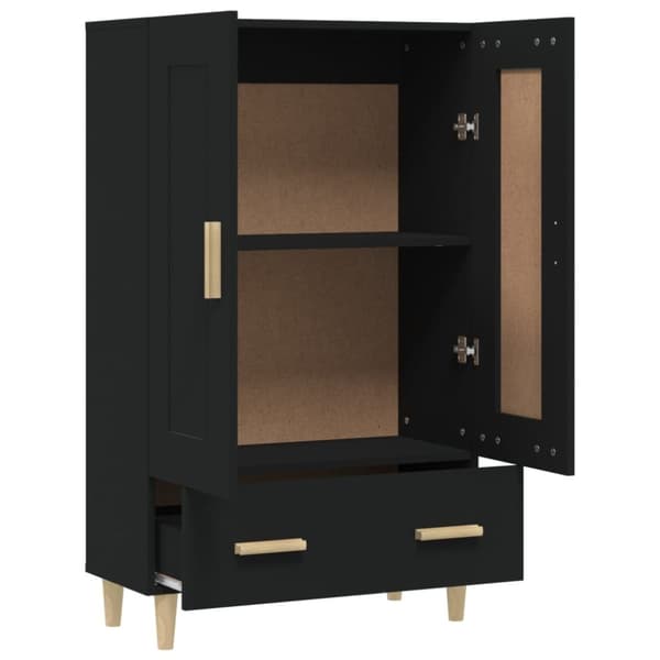 Skænke - Living skab 70x31x115 cm konstrueret træ sort