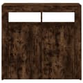 Miniatyrbild 10 av 11: Skänkar & serveringsbord - Living Skänk med LED-belysning rökfärgad ek 80x35x75 cm