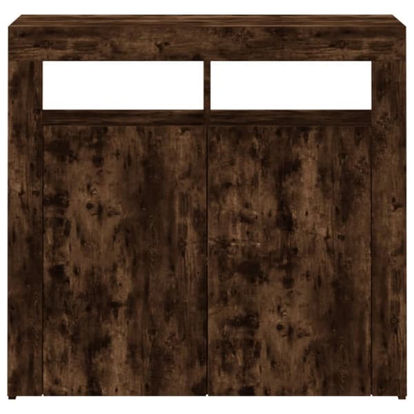 Skänkar & serveringsbord - Living Skänk med LED-belysning rökfärgad ek 80x35x75 cm