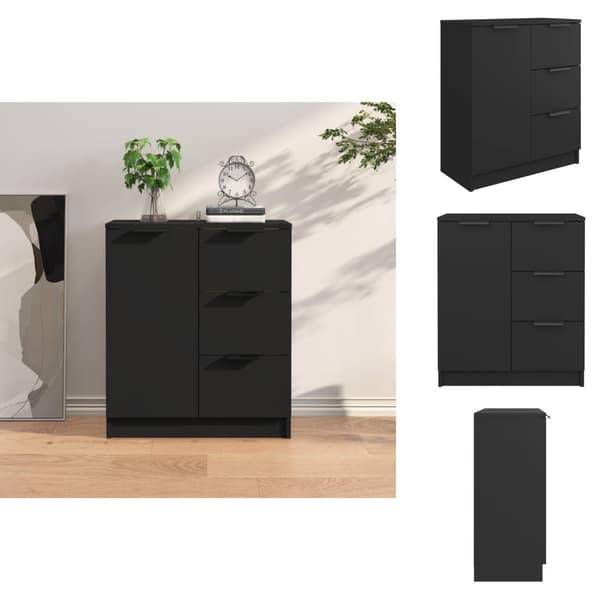Skænke - Living skænk 60x30x70 cm konstrueret træ sort