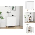 Miniatyrbillede 1 af 10: Skænke - Living skænk med massive træben 60x35x70 cm konstrueret træ hvid