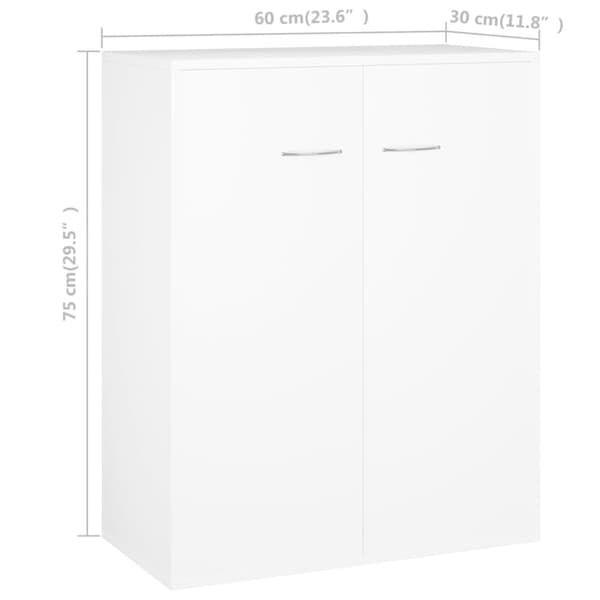 Skænke - Living skænk 60 x 30 x 75 cm spånplade hvid