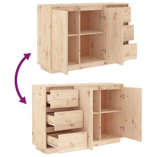 Skænke - Living skænk 111x34x75 cm massivt fyrretræ